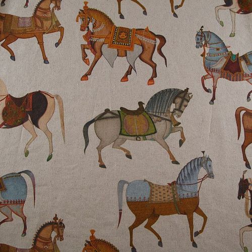 Ткань портьерная H-280 см 19-02-15874 экрю принтованный