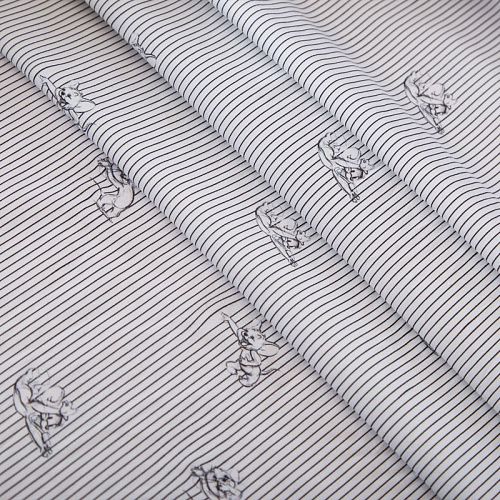 Поплин стрейч 063-19626 белый принтованный