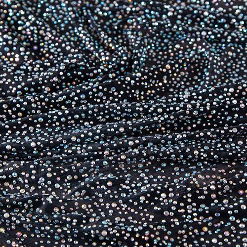 Сетка трикотажная со стразами Swarovski 050-19867 черный