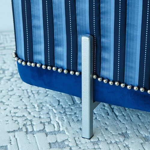 Пуф квадратный 44х44 см H 50 см темно-синий бархат 521352 