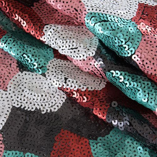 Пайетки на сетке 055-11779 мультиколор