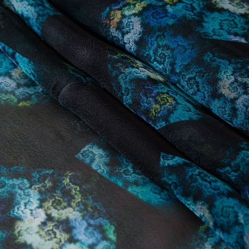 Шифон 068-17407 черный принтованный