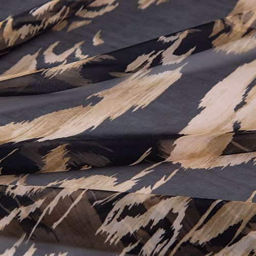 Шифон шелковый Blumarine 068-20073 черный принтованный