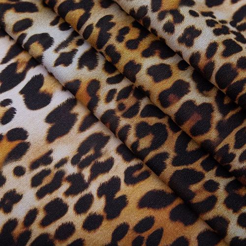 Креп-шифон шелковый 027-19922 коричневый принтованный