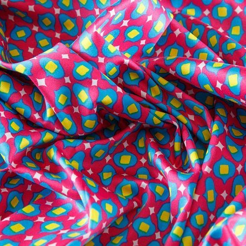 Сатин-коттон стрейч 063-12323 розовый принтованный