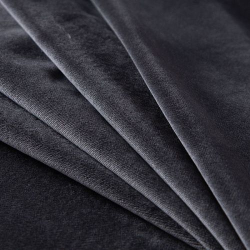 Бархат хлопковый 002-20035 дымчато-серый однотонный