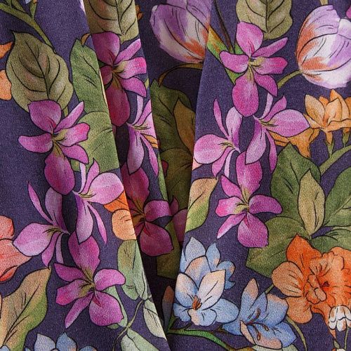 Вискоза 009-12181 фиолетово-синий принтованный