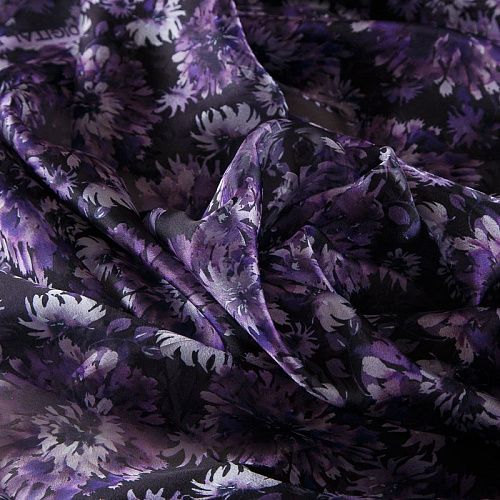 Шифон 068-17410 черный принтованный