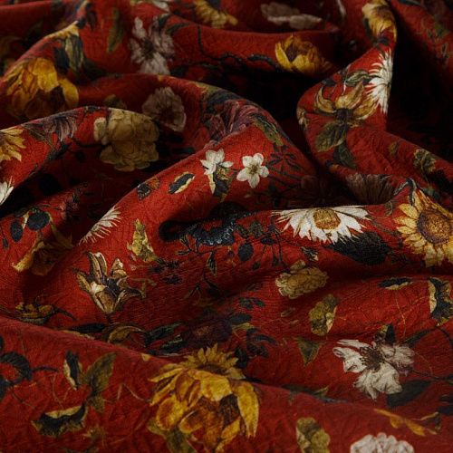 Жаккард 066-14881 красно-терракотовый принтованный