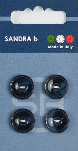 Пуговицы SANDRA 15 мм пластик 4 шт CARD098 синий