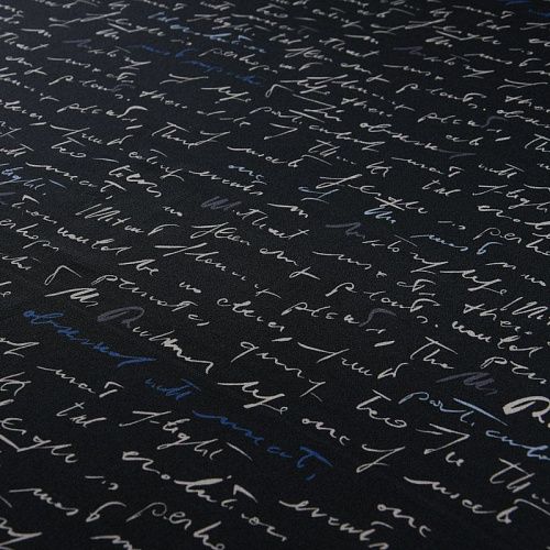 Крепдешин натуральный 028-11954 черный принтованный