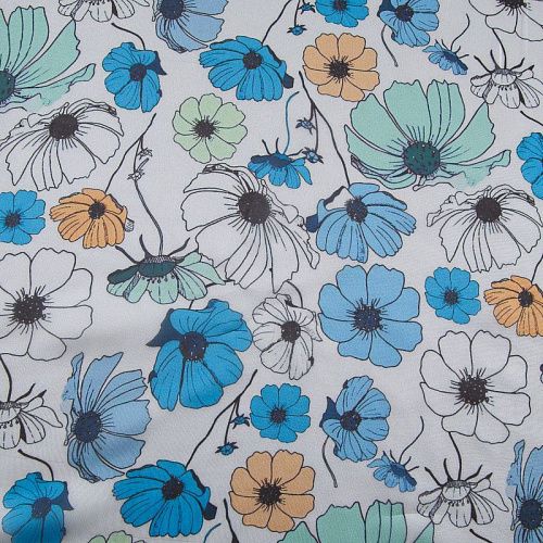 Шифон 068-17385 белый принтованный