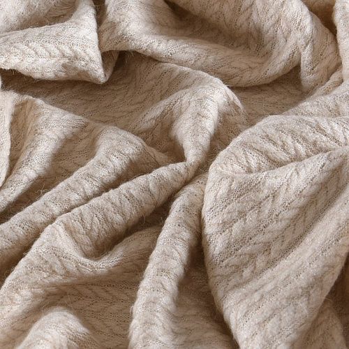 Трикотаж вязаный 056-11854 экрю однотонный