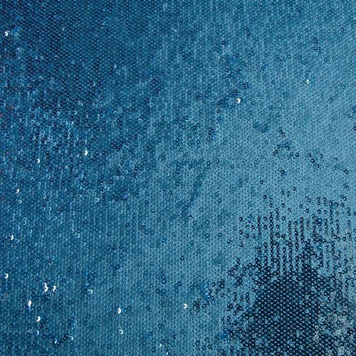 Пайетки на сетке 055-16397 лазурно-голубой