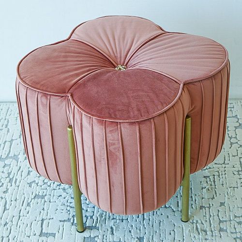 Пуф D 50 см H 48 см розовый "Клевер" 577428