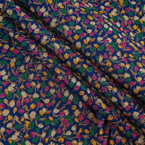 Штапель 069-13561 темно-синий принтованный