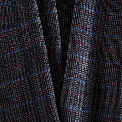 Ткань костюмная 025-14421 черный меланж клетка