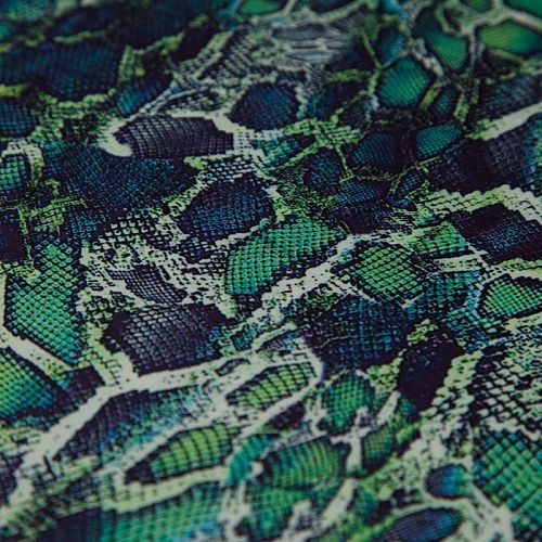 Шелк синтетический 065-13923 салатовый принтованный