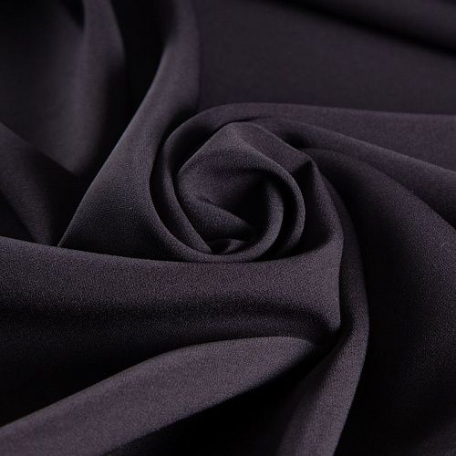 Креп стрейч 026-20600 черный однотонный