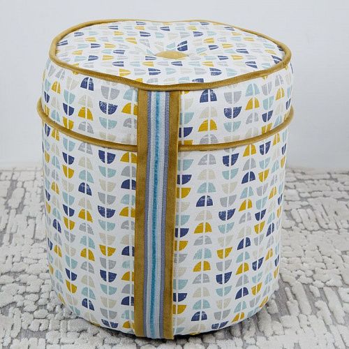 Пуф круглый D 30 см H 35 см горчичный 521267 