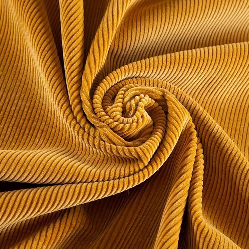 Вельвет стрейч 008-20023 горчичный однотонный