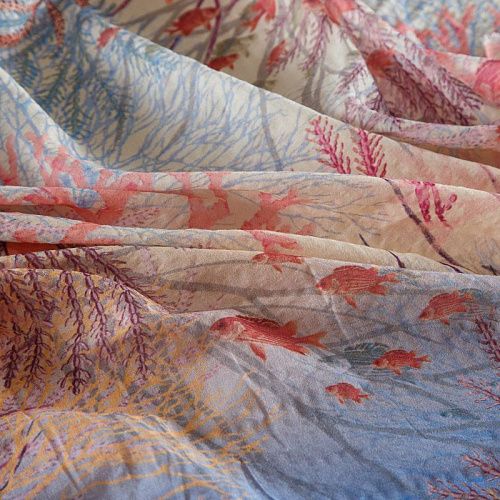 Батист Versace 003-16370 розово-голубой мультиколор