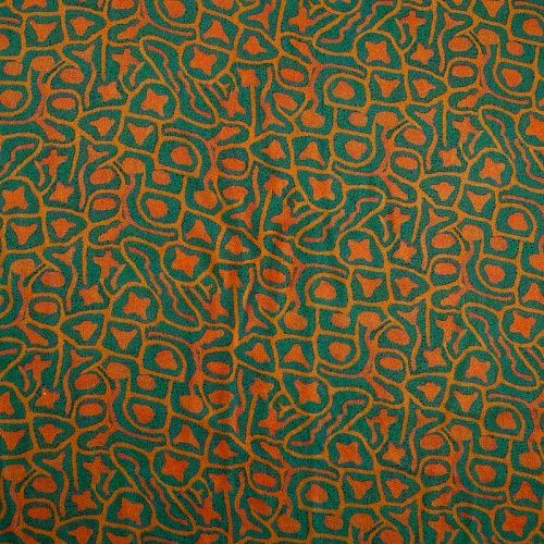 Шелк-штапель 069-17638 оранжево-зеленый