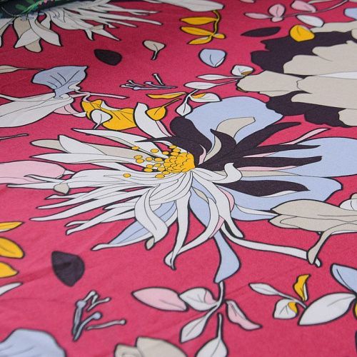 Батист 003-12208 розовый принтованный