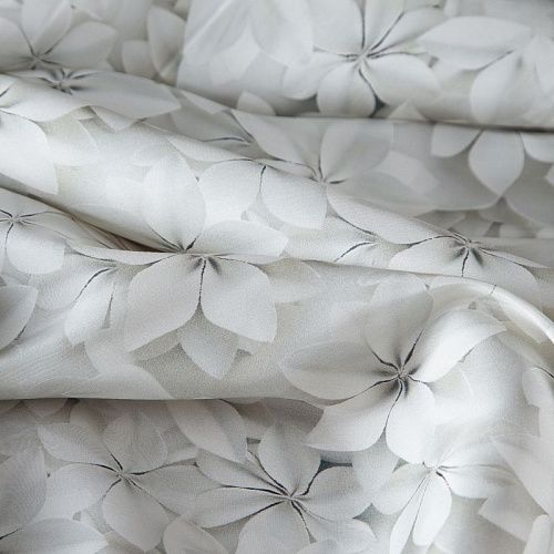 Шелк натуральный 064-20210 серый принтованный