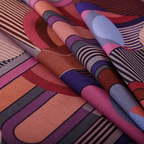 Шерсть стрейч плательная Emilio Pucci 066-19115 бордовый мультиколор