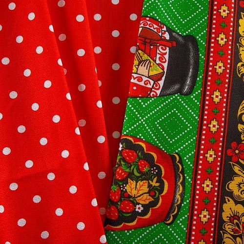 Рогожка 048-13896 красный принтованный