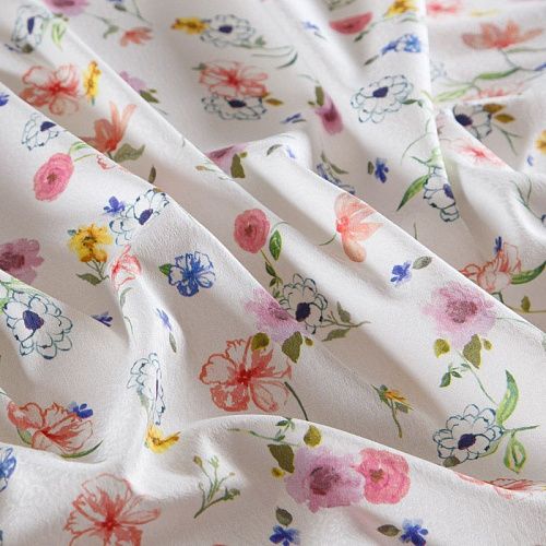 Жаккард стрейч 017-02946 белый принтованный