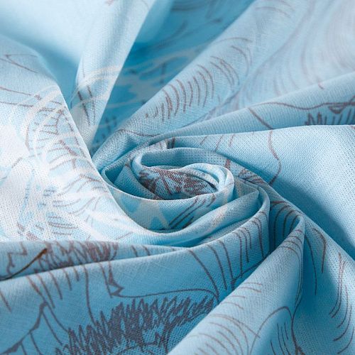 Бязь премиум ш.220 см 007-13840 голубой принтованный