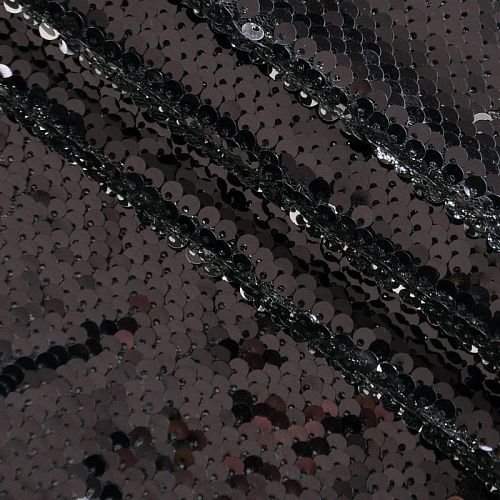 Пайетки на сетке 055-12106 черный однотонный