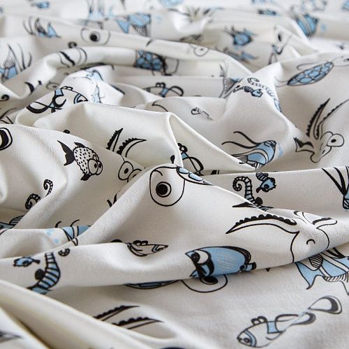 Футер 2-х нитка 062-14533 молочный принтованный