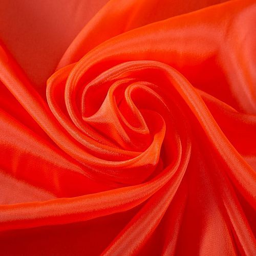 Перл шифон 068-19403 оранжевый неон однотонный