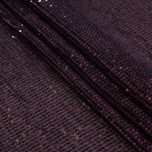 Пайетки на сетке плиссе 055-16446 баклажановый однотонный