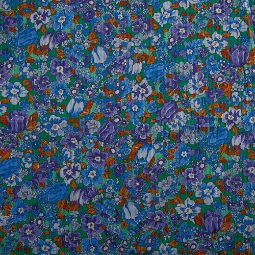 Хлопок фактурный 063-16126 бирюзово-голубой принтованный