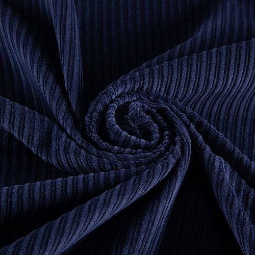Вельвет 008-19973 темно-синий однотонный