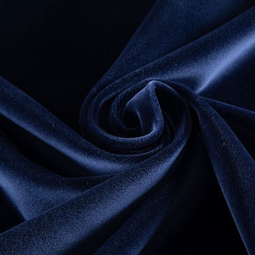 Бархат хлопковый 002-20030 темно-синий однотонный