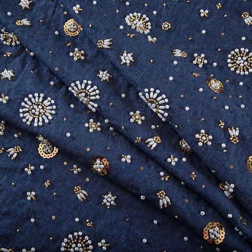 Джинс с вышивкой Dolce&Gabbana 015-19279 синий