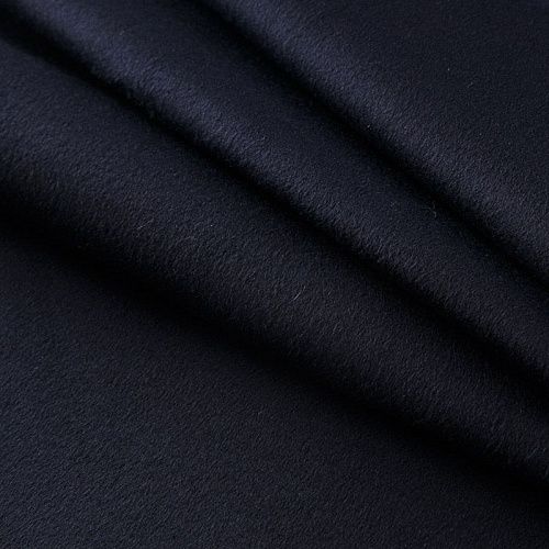 Ткань пальтовая 040-17290 черно-синий однотонный