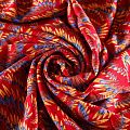 Твил-штапель 069-04635 темно-красный принтованный