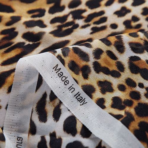 Креп-шифон шелковый 027-19922 коричневый принтованный