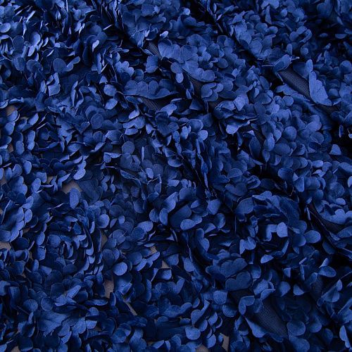 Объемная вышивка на сетке 010-20047 синий