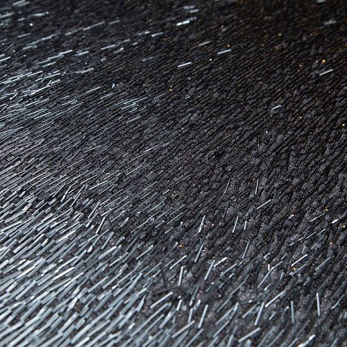 Сетка с пайетками и стеклярусом 050-19862 антрацит