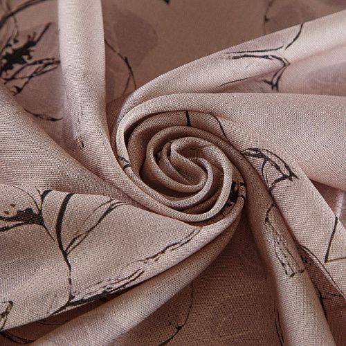 Лен-вискоза стрейч 035-17772 экрю принтованный