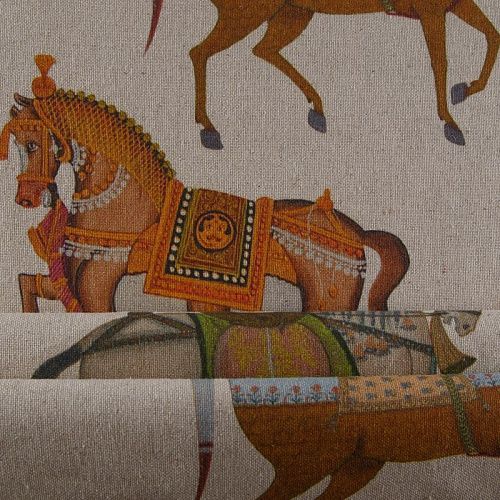 Ткань портьерная H-280 см 19-02-15874 экрю принтованный