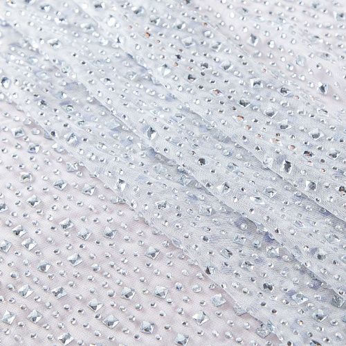 Сетка трикотажная со стразами Swarovski 050-19876 белый