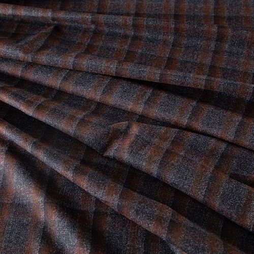 Ткань костюмная Armani 025-19798 терракотово-серый клетка